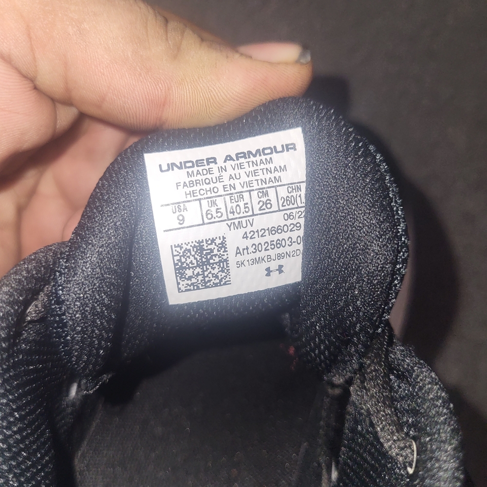 Under Armour Black and White Athletic Sneakers - Picture 6 of 8